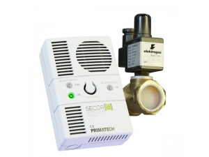 Detector de gaz metan si monoxid Secor D cu electrovalva de alama 3/4, 5 ani durata de viata, transport gratuit
