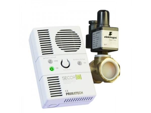 Detector de gaz metan Secor M cu electrovalva de alama 3/4, echipament complet, transport gratuit